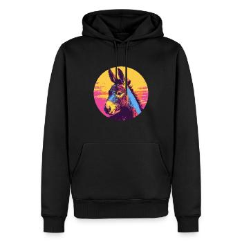 Pop Art Esel - Männer Premium Bio Hoodie - Schwarz - Vorne - Nico (187cm)