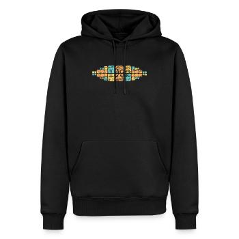 Née en 1992 - Sweat à capuche Premium bio Homme - noir - Devant - Nico (187cm)