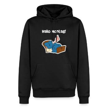 Hallo Montag Morgenmuffel - Männer Premium Bio Hoodie - Schwarz - Vorne - Nico (187cm)