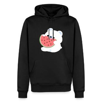 Polar Bear Watermelon - Men’s Premium Organic Hoodie - black - Front - Nico (187cm)