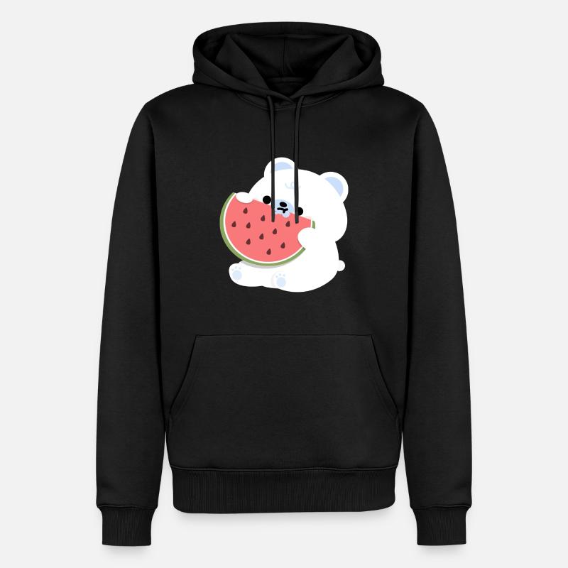 Ours polaire Pastèque - Sweat à capuche Premium bio Homme - noir