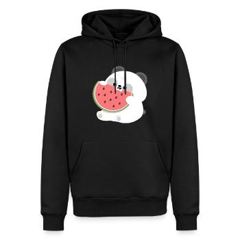 Panda Pastèque - Sweat à capuche Premium bio Homme - noir - Devant - Nico (187cm)
