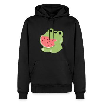 Frog Watermelon - Men’s Premium Organic Hoodie - black - Front - Nico (187cm)