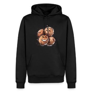 Lachende Kokosnüsse - Männer Premium Bio Hoodie - Schwarz - Vorne - Nico (187cm)