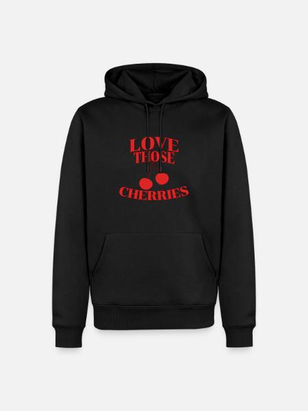 Love those cherries - Männer Premium Bio Hoodie - Schwarz