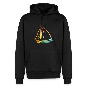Voilier - Sweat à capuche Premium bio Homme - noir - Devant - Nico (187cm)