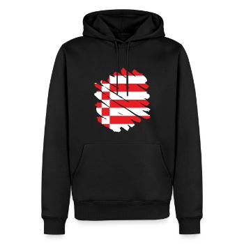 Bremen Flagge Bremer Fahne - Männer Premium Bio Hoodie - Schwarz - Vorne - Nico (187cm)