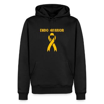 sensibilisation endométriose - Sweat à capuche Premium bio Homme - noir - Devant - Nico (187cm)