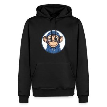 Singe cool avec capuche - Sweat à capuche Premium bio Homme - noir - Devant - Nico (187cm)