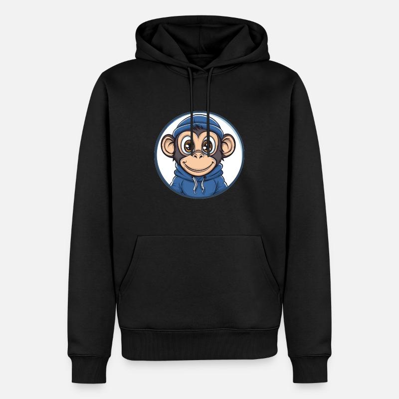 Singe cool avec capuche - Sweat à capuche Premium bio Homme - noir