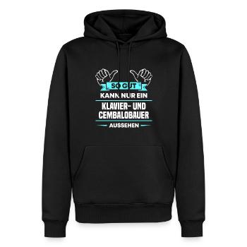 Klavierbauer Design für stolze Handwerker - Männer Premium Bio Hoodie - Schwarz - Vorne - Nico (187cm)