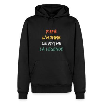 papé - Sweat à capuche Premium bio Homme - noir - Devant - Nico (187cm)