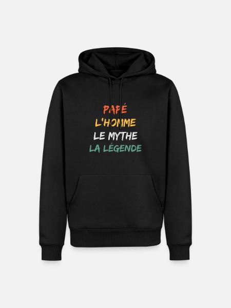 papé - Sweat à capuche Premium bio Homme - noir