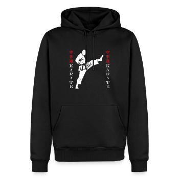 karate - Sweat à capuche Premium bio Homme - noir - Devant - Nico (187cm)