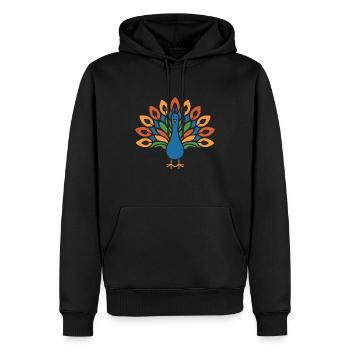 peacock - Men’s Premium Organic Hoodie - black - Front - Nico (187cm)