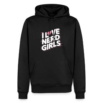 I Love Nerd Girls - Männer Premium Bio Hoodie - Schwarz - Vorne - Nico (187cm)
