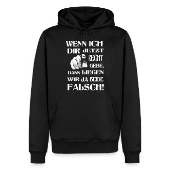 lustige Fun Sprüche Besserwisser Klugscheißer - Männer Premium Bio Hoodie - Schwarz - Vorne - Nico (187cm)