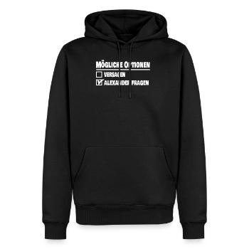 Alex - Sweat à capuche Premium bio Homme - noir - Devant - Nico (187cm)