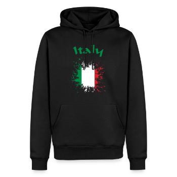 Italie Italie Italie - Sweat à capuche Premium bio Homme - noir - Devant - Nico (187cm)