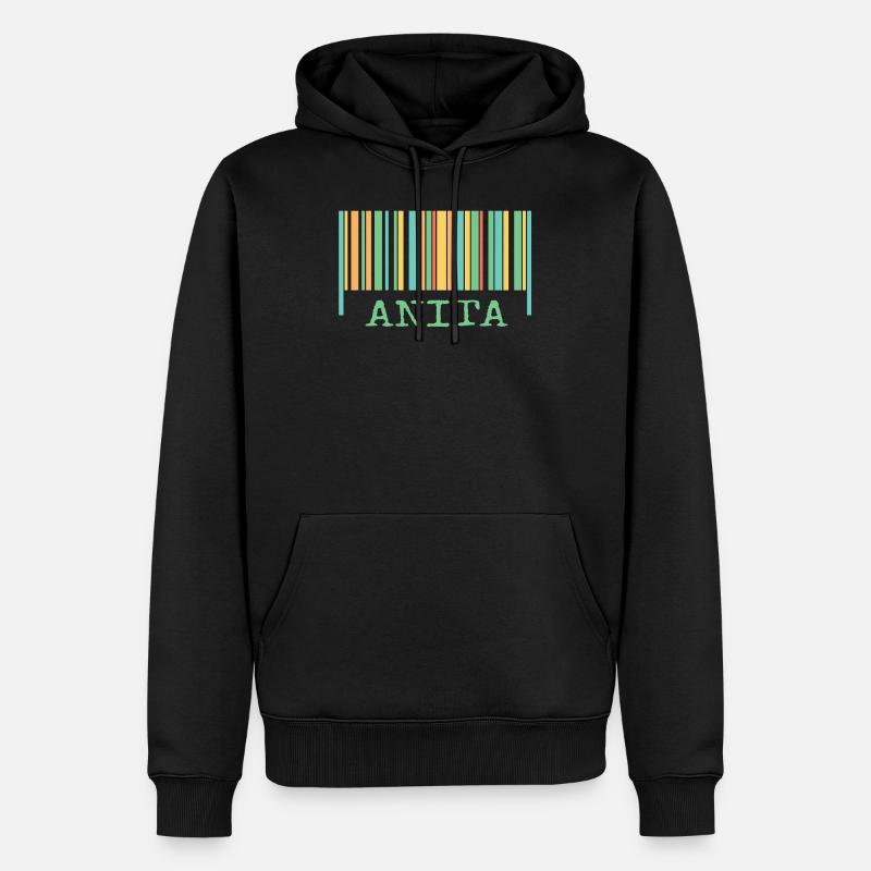 Code à barres Anita - Sweat à capuche Premium bio Homme - noir