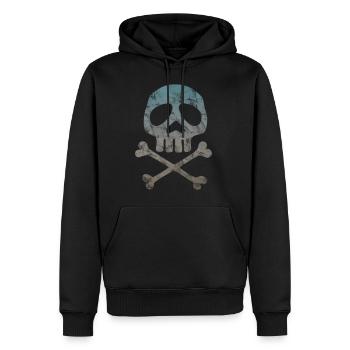 Totenkopf Space Pirat Kapitän Skull Halloween - Männer Premium Bio Hoodie - Schwarz - Vorne - Nico (187cm)