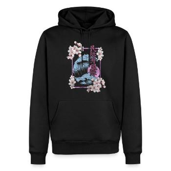 Cherry Blossom Asia Blossom Colorful - Men’s Premium Organic Hoodie - black - Front - Nico (187cm)