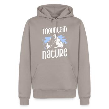 Nature Conservation Wood Mountains - Men’s Premium Organic Hoodie - taupe - Front - Nico (187cm)