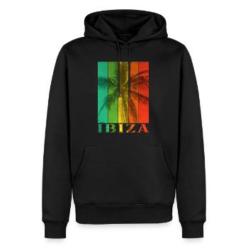 Ibiza Spanien Sommer Sonne Strand Meer Palmen - Männer Premium Bio Hoodie - Schwarz - Vorne - Nico (187cm)