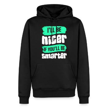 Sarcasme Comique Ironie - Sweat à capuche Premium bio Homme - noir - Devant - Nico (187cm)