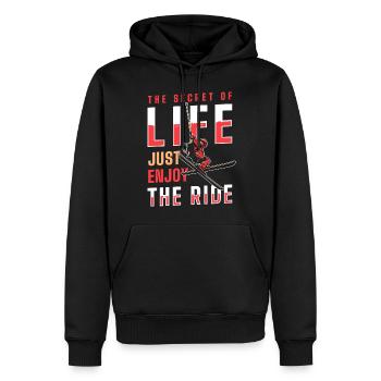 Ski Alpes Snowboard Piste de ski - Sweat à capuche Premium bio Homme - noir - Devant - Nico (187cm)