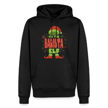 Barista Weihnachtself - Männer Premium Bio Hoodie - Schwarz - Vorne - Nico (187cm)