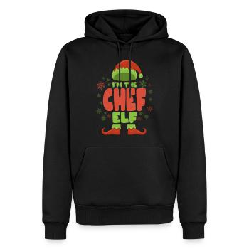 Chefkoch Weihnachtself - Männer Premium Bio Hoodie - Schwarz - Vorne - Nico (187cm)