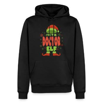 Doktor Weihnachtself - Männer Premium Bio Hoodie - Schwarz - Vorne - Nico (187cm)