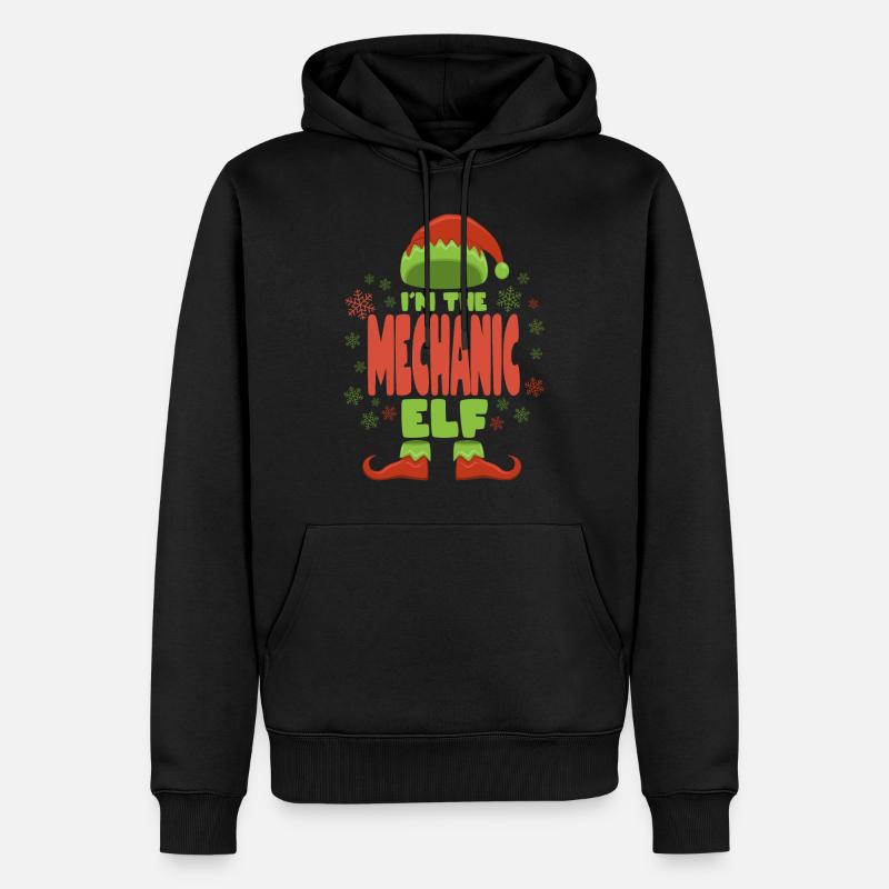 Mécanicien Elfe de Noël - Sweat à capuche Premium bio Homme - noir