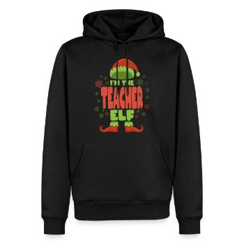 Professeur lutin de Noël - Sweat à capuche Premium bio Homme - noir - Devant - Nico (187cm)