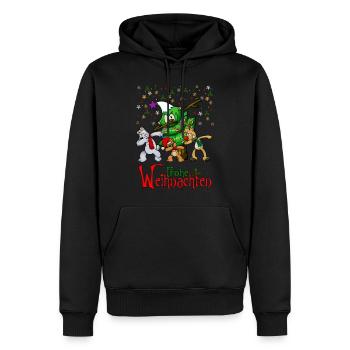 Dabbing Weihnachten Xmas-Dabbing Dab Hund Rentier - Männer Premium Bio Hoodie - Schwarz - Vorne - Nico (187cm)