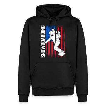 Snowboarder Schnee Skiurlaub Pistensau - Männer Premium Bio Hoodie - Schwarz - Vorne - Nico (187cm)