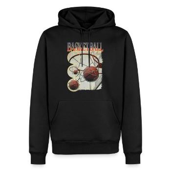 Basketball Basketballer Korb Dunking Sport Vintage - Männer Premium Bio Hoodie - Schwarz - Vorne - Nico (187cm)