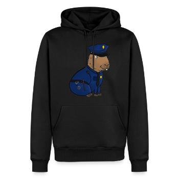 Police Capybara - Männer Premium Bio Hoodie - Schwarz - Vorne - Nico (187cm)
