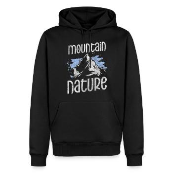 Arbre Forêt de montagne Animal - Sweat à capuche Premium bio Homme - noir - Devant - Nico (187cm)