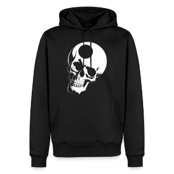 Horreur Crâne Crâne Art Crâne Gothique Heavy Metal - Sweat à capuche Premium bio Homme - noir - Devant - Nico (187cm)
