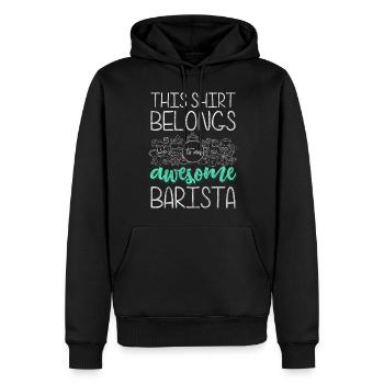 Barista portafilter espresso coffeeshop - Sweat à capuche Premium bio Homme - noir - Devant - Nico (187cm)