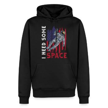 Astronomie spatiale Cosmos - Sweat à capuche Premium bio Homme - noir - Devant - Nico (187cm)