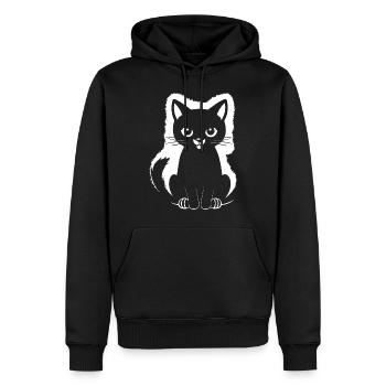 Funny Cat Silhouette Cheeky Fun Cats - Men’s Premium Organic Hoodie - black - Front - Nico (187cm)