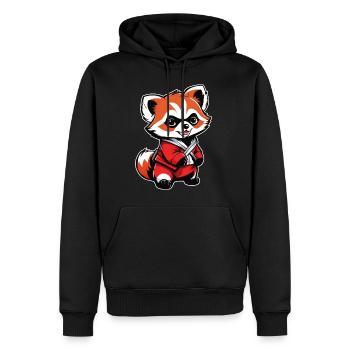 Mignon petit ours panda roux - Sweat à capuche Premium bio Homme - noir - Devant - Nico (187cm)