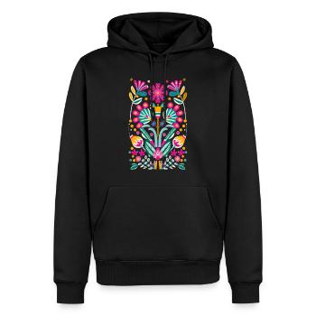 Otomi Blumen Mexikanische Blumenkunst - Männer Premium Bio Hoodie - Schwarz - Vorne - Nico (187cm)