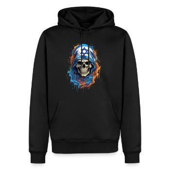 Israelischer Schädel: Flagge des Stolzes - Männer Premium Bio Hoodie - Schwarz - Vorne - Nico (187cm)