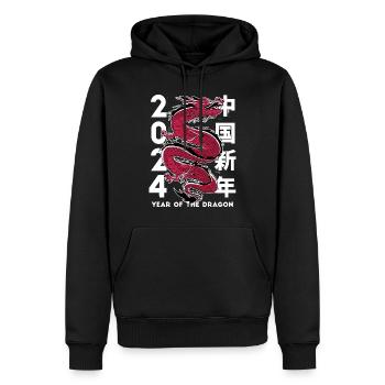 Nouvel An chinois 2024, Année du Dragon - Sweat à capuche Premium bio Homme - noir - Devant - Nico (187cm)