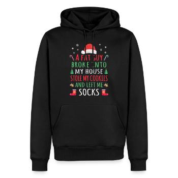 Lustiger Nikolaus Spruch - Ein dicker Kerl ....... - Männer Premium Bio Hoodie - Schwarz - Vorne - Nico (187cm)