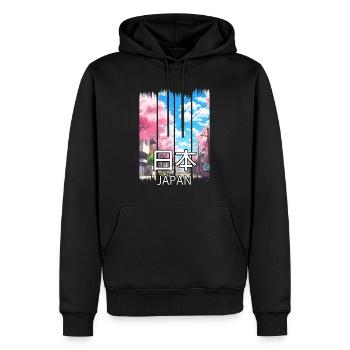 Cherry Blossom Tokyo Street – Chemise d’anime - Sweat à capuche Premium bio Homme - noir - Devant - Nico (187cm)